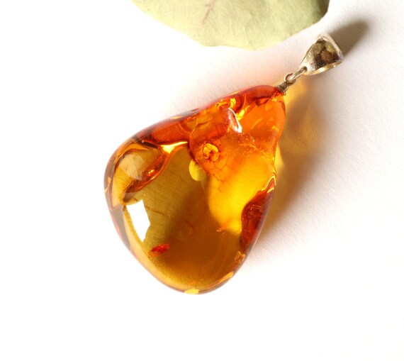 Orange BÁLTICO ÁMBAR PLATA ESTERLINA 925 Sol Colgante Joyas Joyería Regalo En Caja