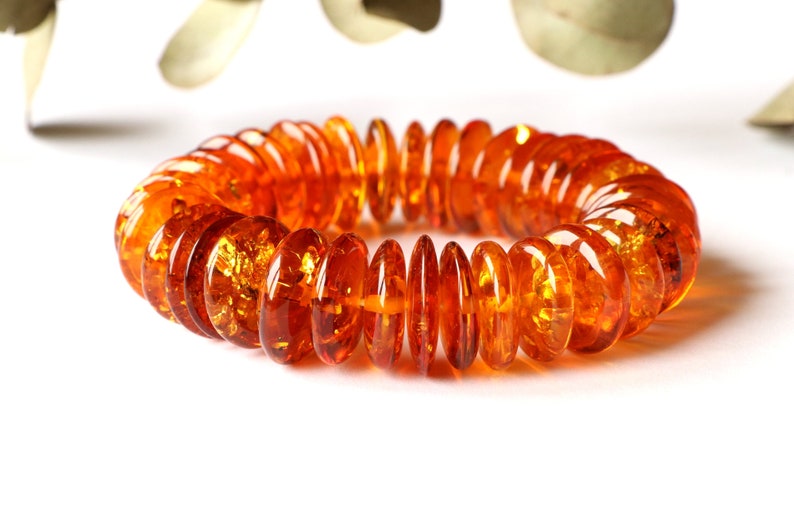 gem stone bracelet elegant amber jewelry golden color amber bracelet Cognac color amber bracelet organic amber bracelet Baltic amber