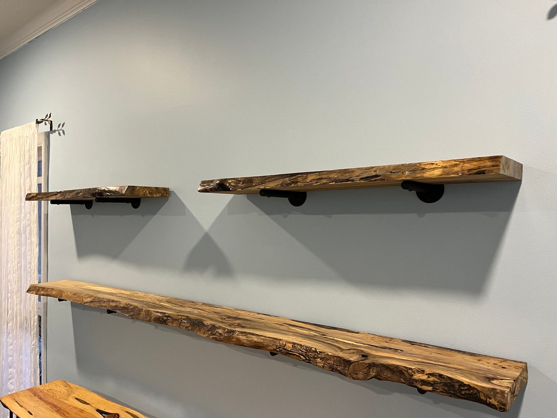 Live Edge Floating Shelf - Etsy