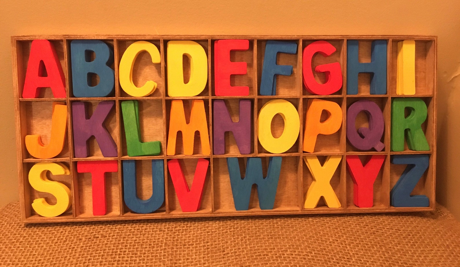 Alphabet Letter Tray ABC Sorting Letters Wooden ABC Cutouts Etsy