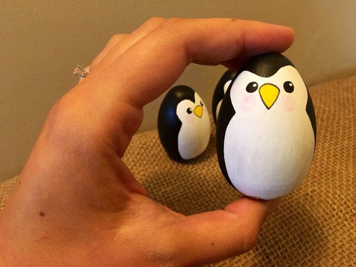 Penguin Toys Wooden Penguin Toys Wooden Egg Toys Zoo Animal Etsy