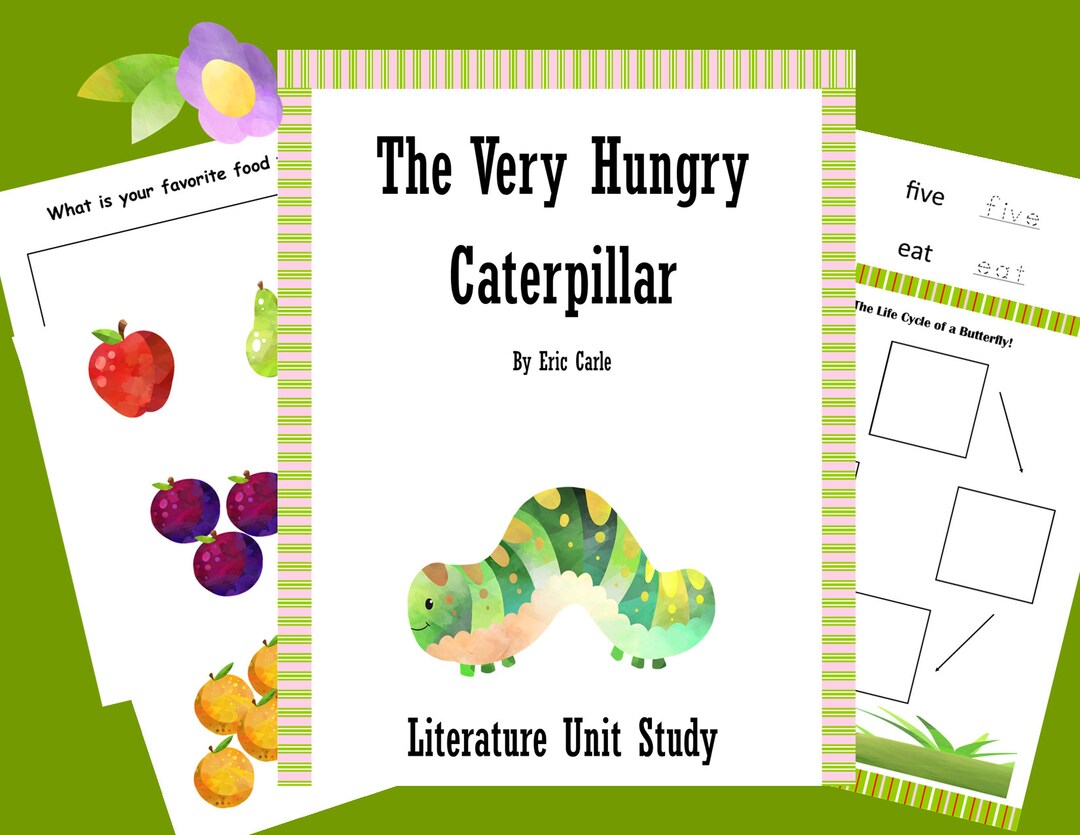 Homeschool Literature Unit Study the Very Hungry Caterpillar Etsy