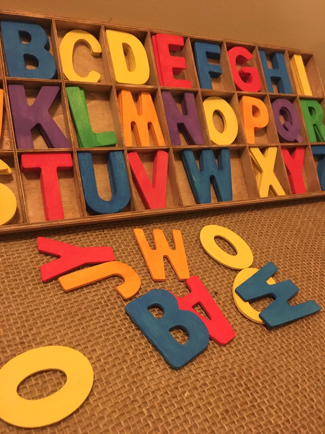 Alphabet Letter Tray ABC Sorting Letters Wooden ABC Cutouts Etsy