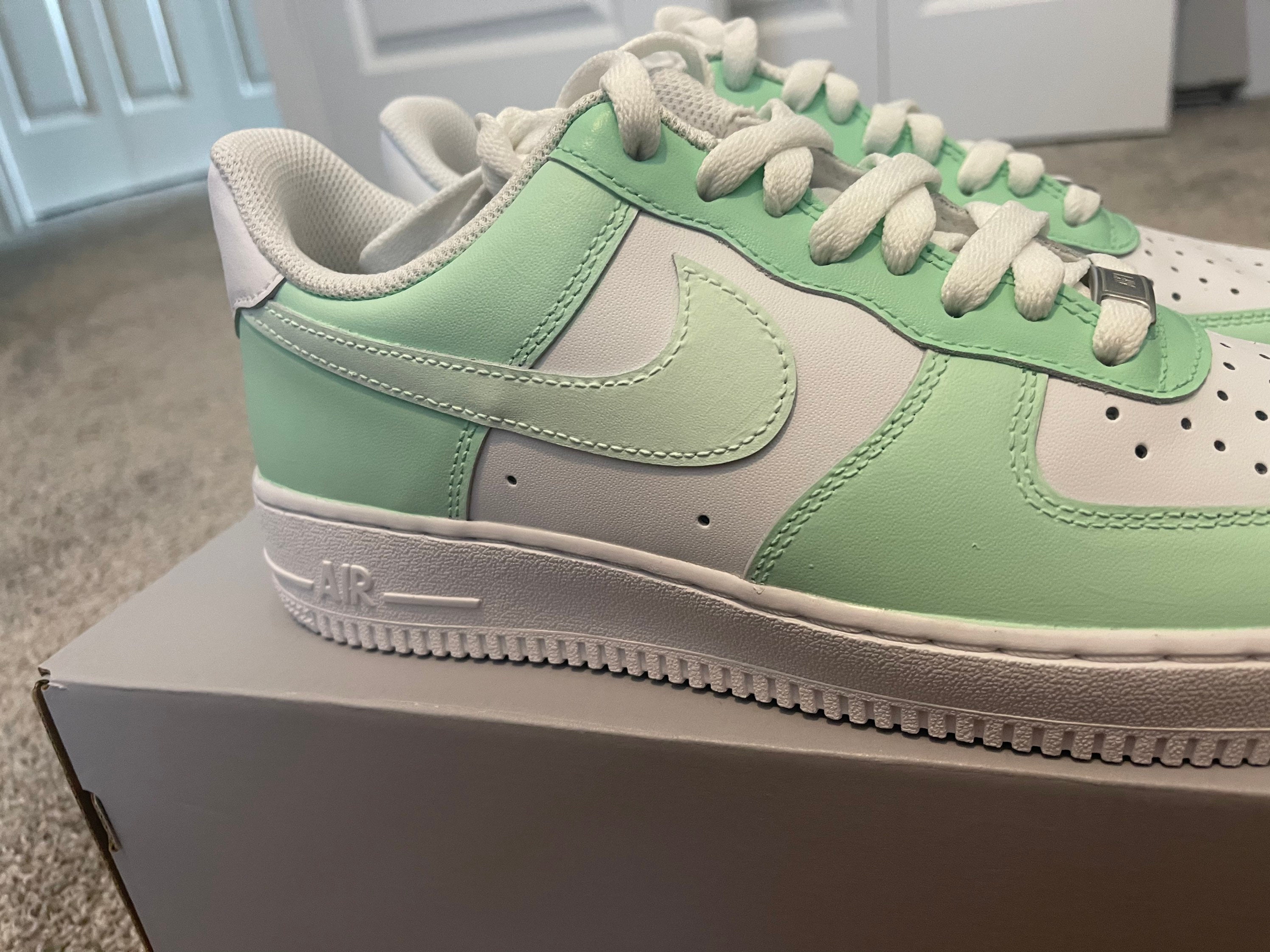 Custom Nike Airforce Mint Green Colourway – DrippyCustoms