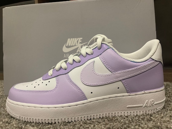 Lavender Multicolored Custom Nike Air Force 1 Lavender Colorblock Custom Handpainted Air Force 1 Colorblock Air Force 1 Custom Sneaker Etsy
