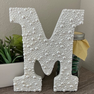 Carta adornada con perlas - Carta de pedrería - Decoración de la pared de letras - Decoración de la pared de perlas - Decoración nupcial - Fiesta nupcial