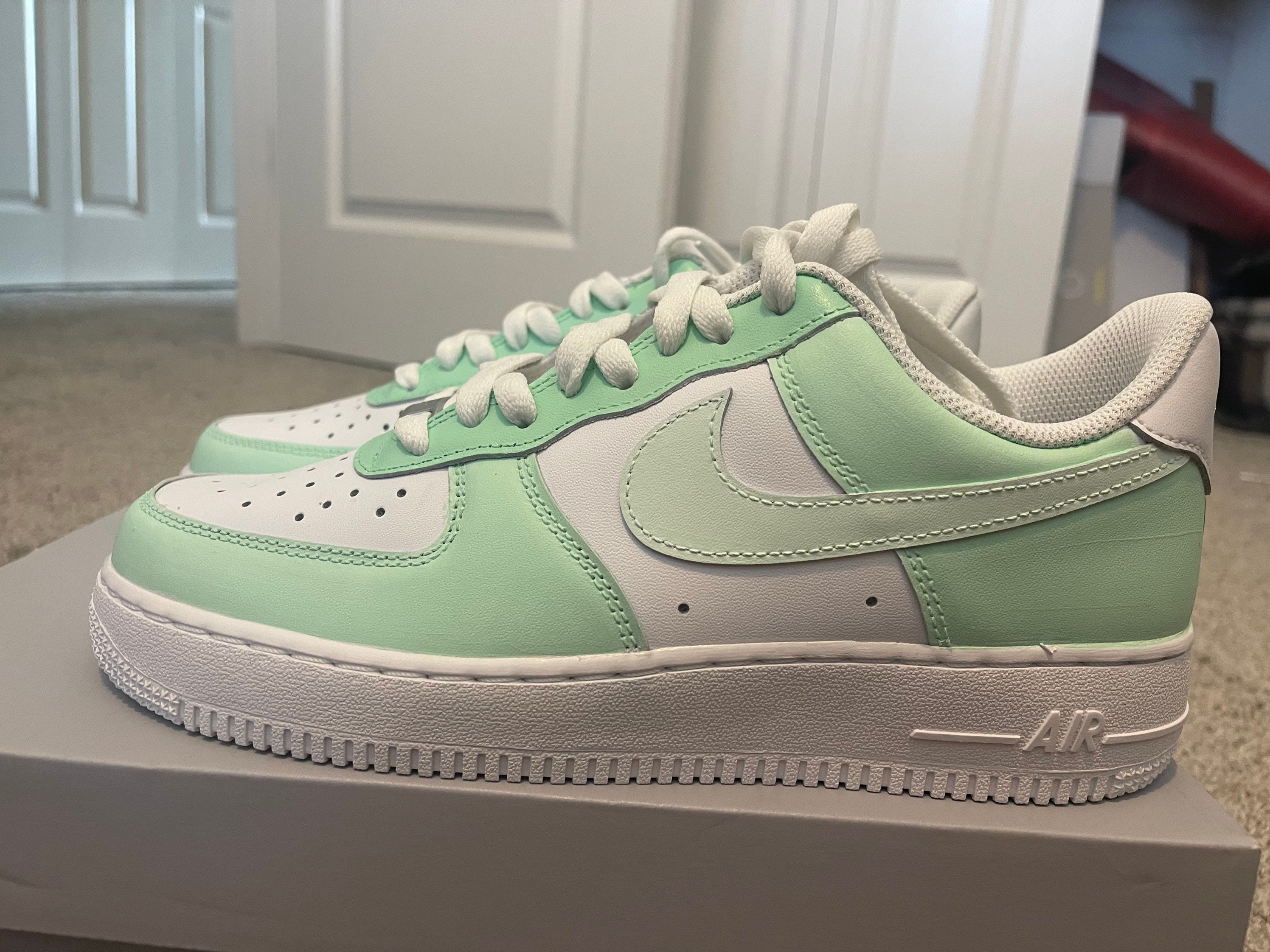 Mint Multicolor Custom Nike Air Force 1 / Color Bloque