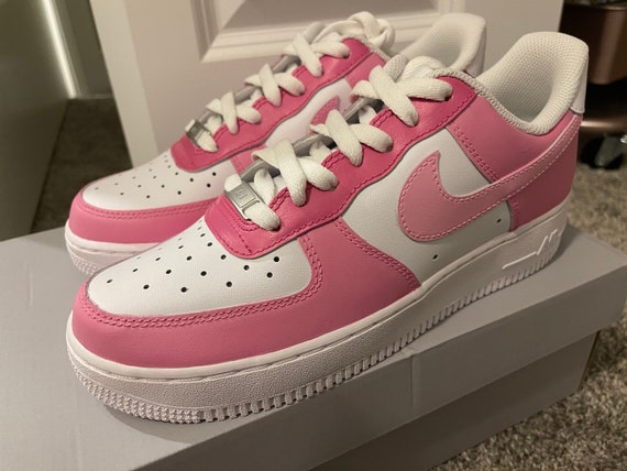 Buy Pink Custom Nike Air Force 1 Mid High Top Sneakers Online in India 