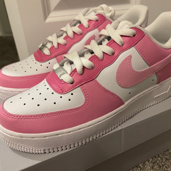 Rose multicolore personnalisé Nike Air Force 1/ Rose Colorblock personnalisé peint à la main Air Force 1 / Colorblock Air Force 1 / Custom Sneaker