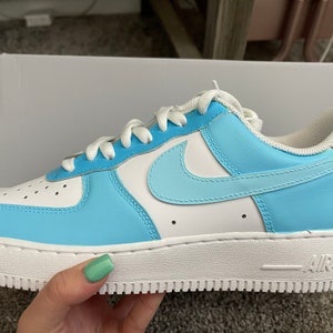 Blauer bunter benutzerdefinierter Nike Air Force 1 / blauer Colorblock benutzerdefinierter handbemalter Air Force 1 / Colorblock Air Force 1 / benutzerdefinierter Sneaker