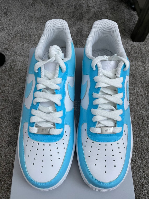 Blue Multicolored Custom Nike Air Force 1 Blue Colorblock Custom Handpainted Air Force 1 Colorblock Air Force 1 Custom Sneaker