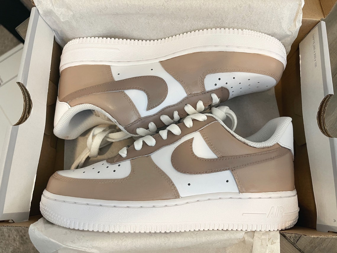 Hand Painted Beige Colorblock Nike Air Force 1 - Etsy