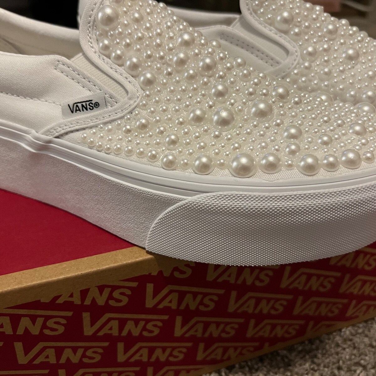 Pearl Embellished Vans Custom Wedding Slip on Vans Custom Wedding Vans Pearl Wedding Vans Custom Vans Pearl Shoes - Etsy