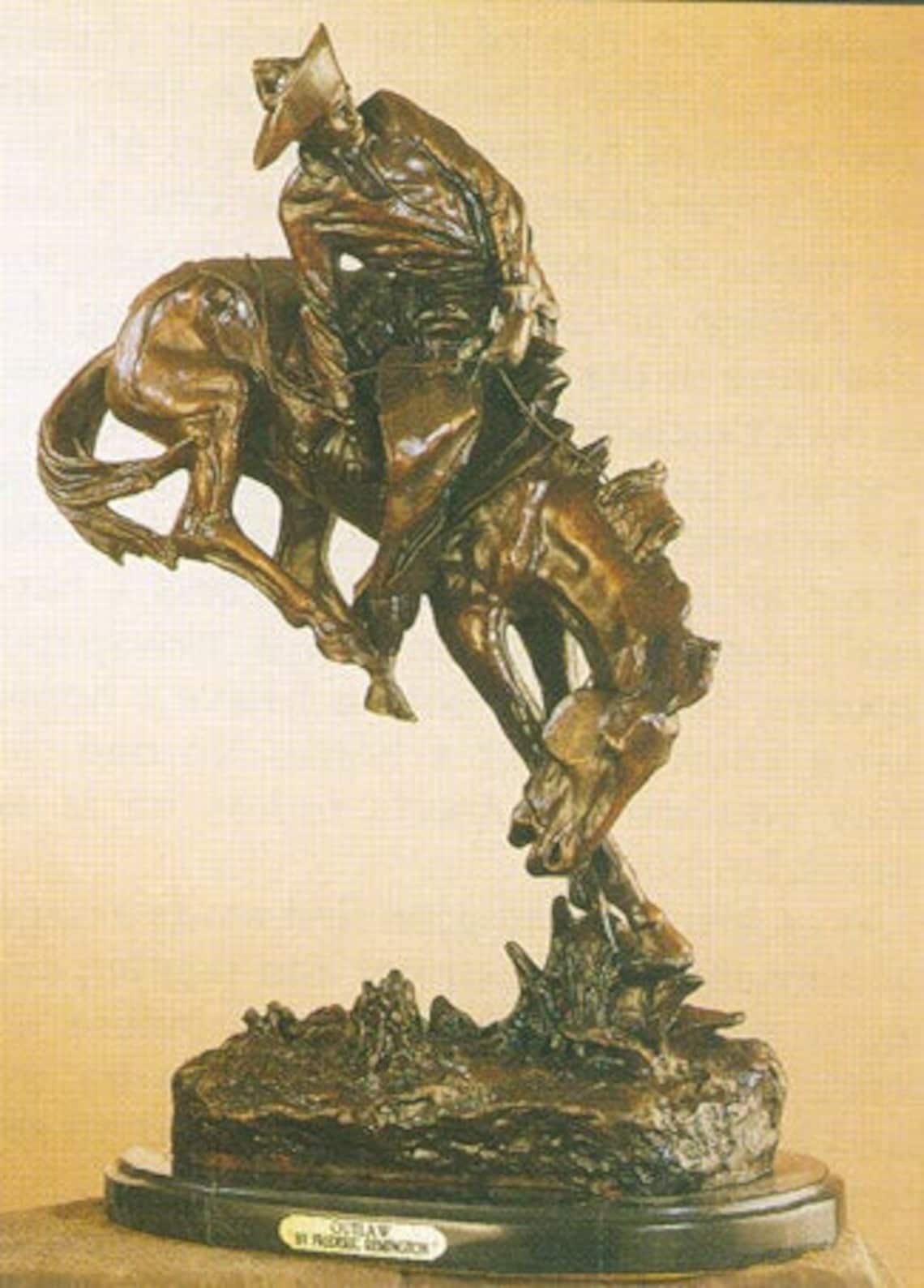 Outlaw Bronze Sculpture by Frederic Remington by FR Bronze Etsy