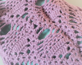 Crochet shawl pink