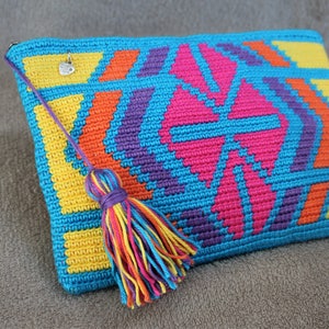 Mochila clutch crochet pattern, tapestry crochet pattern, mochila bag, mochila crochet pattern, crochet pattern pencil case image 4