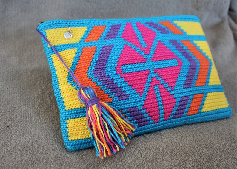 Mochila clutch crochet pattern, tapestry crochet pattern, mochila bag, mochila crochet pattern, crochet pattern pencil case image 4