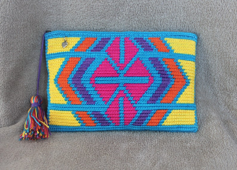 Mochila clutch crochet pattern, tapestry crochet pattern, mochila bag, mochila crochet pattern, crochet pattern pencil case image 3