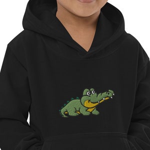 Embroidered Alligator Kids Hoodie: Birthday Gift Sweatshirt