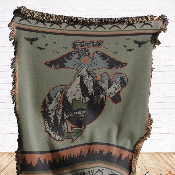 Marine Corps Throw Blanket Etsy