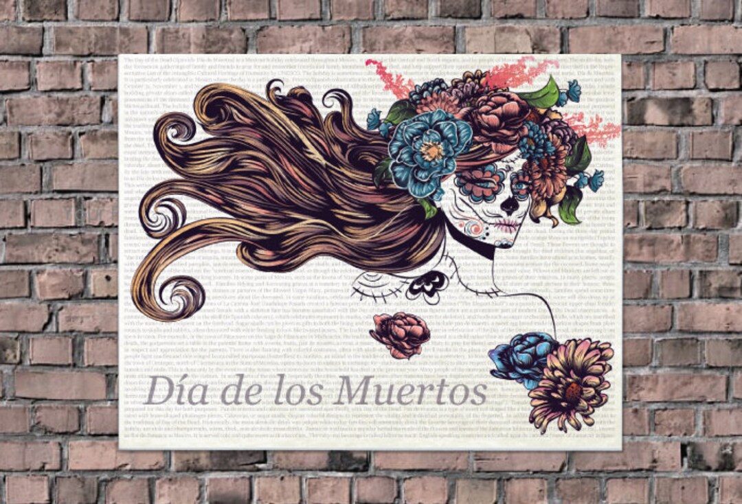 Halloween Decor Wall Hanging Dia De Los Muertos Strength Etsy