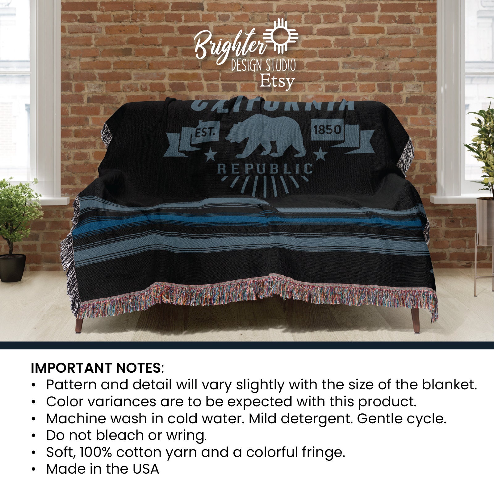 Kalifornien-Flaggen-Überwurf Für Couch – 127x152 Cm, Aus Weichem Fleece | Bärenflagge Design
