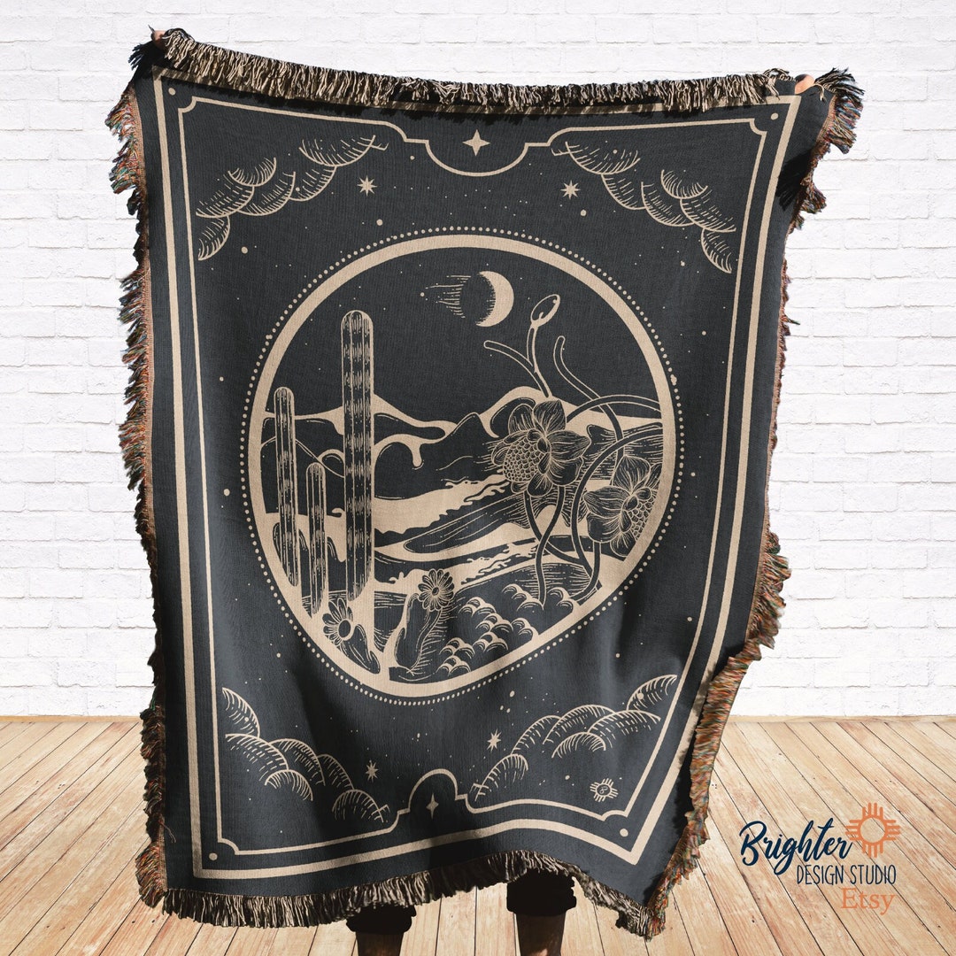 Kaktus Rose Decke: Gewebte Baumwolldecke aus dem Sdwesten der Wste -  Hergestellt in den USA - Etsy.de