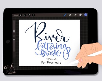 Procreate Brush / River brush / Calligraphy / Digital Download / Handlettering / One brush / Brush pen / iPad lettering