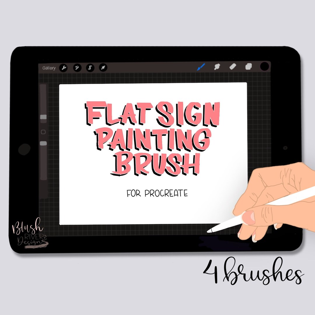 Procreate Brush / Flat Sign Painting Brush / Procreate App / Etsy