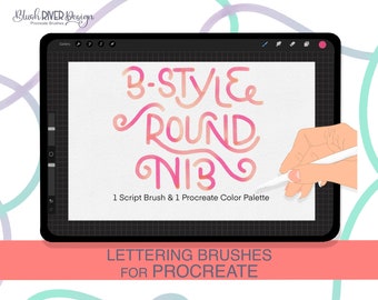 Procreate Brush / B Style Round Nib Brush / Digital Download / Handlettering / iPad lettering /