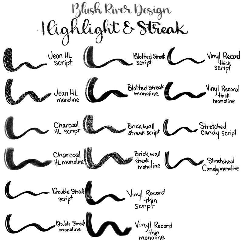 Calligraphy Brushes 30 Procreate Brushes Mono Brushes Lettering Brushes Highlight Brushes Textured Brushes. Procreate App
