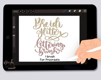 Procreate Brush / Breidi brush / Calligraphy / Digital Download / Handlettering / One brush / Glitter Brush pen / iPad lettering