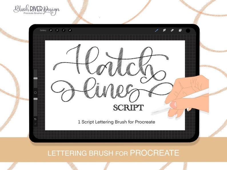 Hatch Lines Procreate Script Brush / Lettering Brush / Procreate Modern ...