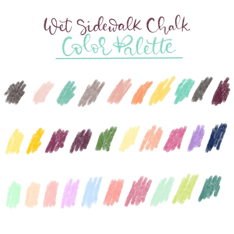Procreate Brush Wet sidewalk Chalk-Art and Lettering Brushes Brush Pack Texture Brush Calligraphy brush Monoline brush