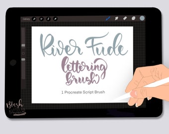 Procreate Brush / River Fude Lettering Brush / Digital Download / Modern Calligraphy / iPad lettering / Brush Pen