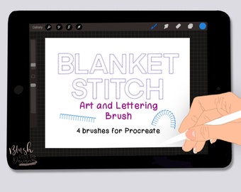 Procreate Brushes / Blanket Stitch- Art and Lettering Brushes / Brush Pack / Sewing Procreate Brush