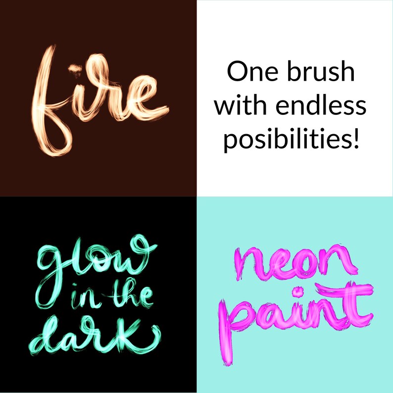 Procreate Brush / Neon Paint Script Brush / Modern Calligraphy Etsy