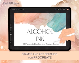 Procreate Brush / Alcohol Ink Bundle / Alcohol Ink Art / Brush Bundle / Alkohol Ink Pinsel und Stempel / Gold Alcohol Ink Verschönerung