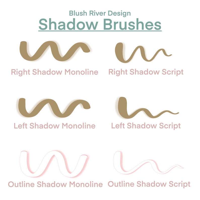 Procreate Brush /shadow Brush / Script / Monoline / Modern - Etsy