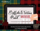 Procreate Brush Pack / Seamless Plaid Pattern Brushes / Tartan Plaid Brushes / Buffalo Plaid / iPad art