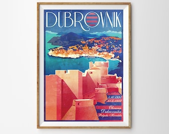 Dubrovnik - Croatia, Retro Poster Design