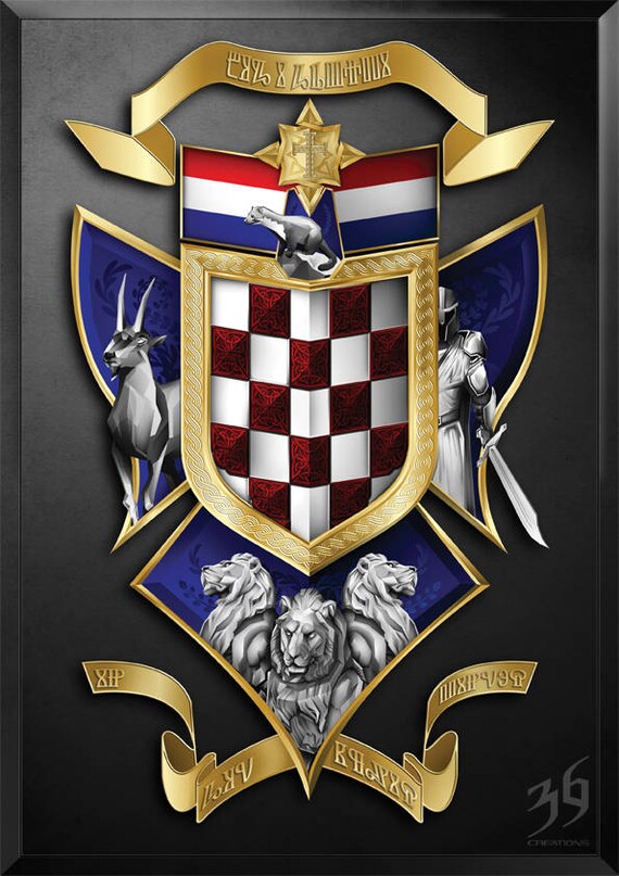 Croatian Coat of Arms Bog i Hrvati Etsy