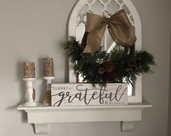 18" - 42" Floating Fireplace Mantel Shelf with Corbels
