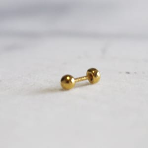 24K Solid gold tiny ball stud, 24K 3mm ball stud, 24K hexagon stud, 24K tiny earring, cartilage,helix,conch,lobe,24K dainty earring,everyday