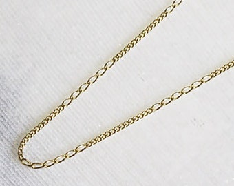 14K solid gold figaro mix chain necklace, 14K layering necklace, 14K everyday chain, 14k figaro link chain necklace, gold layering necklaces