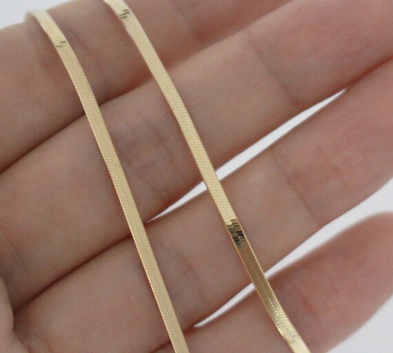 14k Solid Gold 2mm Wide Necklace 14k 