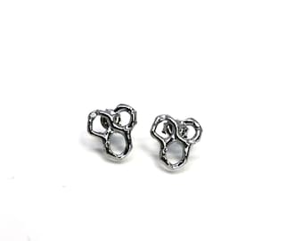 Silver honeycomb earrings, honeycomb stud, unique earrings, delicate earrings, everyday earrings, dainty earrings, simple silver stud,