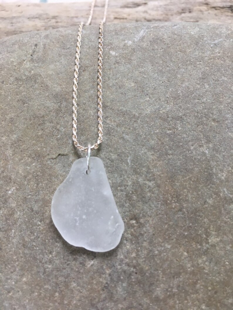 Beach glass jewelry set white beach glass necklace beach glass earrings