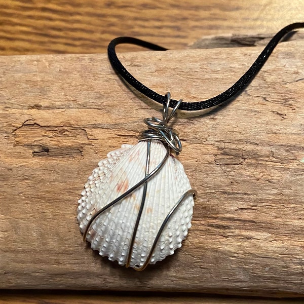 Florida shell necklace, beach jewelry, monochrome jewelry, monochrome necklace