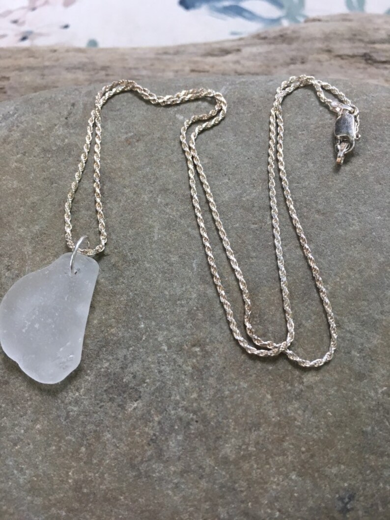 Beach glass jewelry set white beach glass necklace beach glass earrings